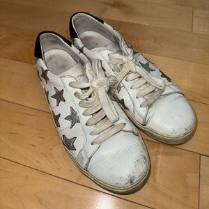 Saint Laurent Court Classic SL/06 Metallic Star Leather Sneakers